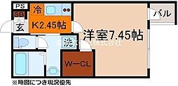 WELLSQUARE京都西陣WEST 1Kの間取図画像