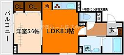 ヒカルサ京都大宮中林I 1LDKの間取図画像