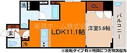 シルエラ御所南 4階1LDKの間取り