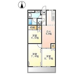 Ｓａｆｅｔｙ　レジデンスＴII 2階3DKの間取り