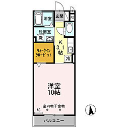 エスパレオ・M 1Kの間取図画像