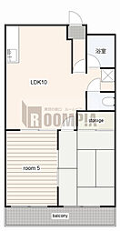 グリーンハウスA 2DKの間取図画像