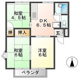 セラミックハウスBee 3DKの間取図画像