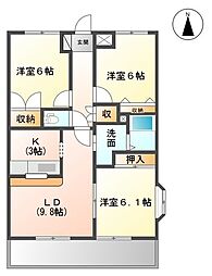 スプリング・デイ・ハイツ 3LDKの間取図画像