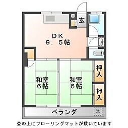 大誠第2ビル 3DKの間取図画像