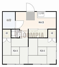 エステート早田 2Kの間取図画像