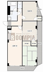 エステート長森 3LDKの間取図画像