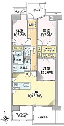 エステ・スクエア青葉の森1棟サウスポート 3LDKの間取図画像