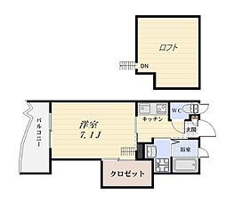 ＩＭＳ武 5階1Kの間取り