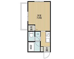 下原ビル 2階ワンルームの間取り