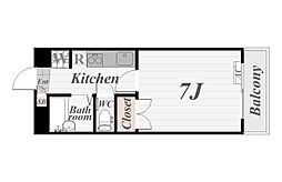 丸ビル（大黒町） 5階1Kの間取り