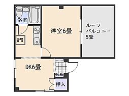 マーベリーハイツ 4階1DKの間取り