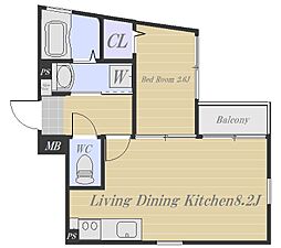 仮）上本町新築 3階1LDKの間取り