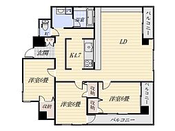 ヒルサイドテラス岩崎谷 3LDKの間取図画像