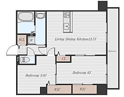 フォレストテラス 0903 9階2LDKの間取り