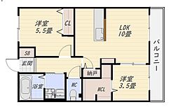レトアプルミエII 3階2LDKの間取り