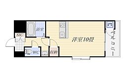 リバービュー102 8階ワンルームの間取り