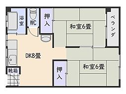 第1パースビル 2DKの間取図画像