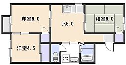 コーポMS 3DKの間取図画像