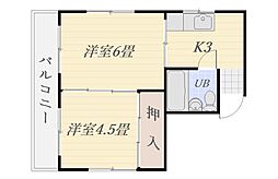薬師ビル 2Kの間取図画像