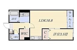 ハイムR・I 1LDKの間取図画像
