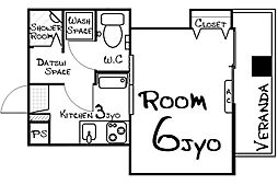 オリオン自動車ビル 1Kの間取図画像