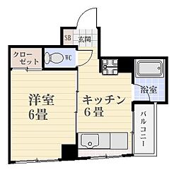 夏迫マンション 1DKの間取図画像