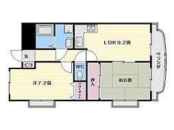 ラ・シェール 2LDKの間取図画像
