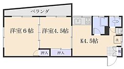 時ビル 1DKの間取図画像