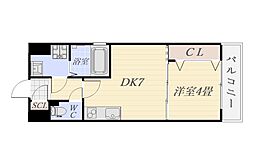 大黒町申館 1DKの間取図画像
