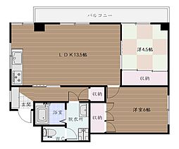 宇都マンション 2LDKの間取図画像