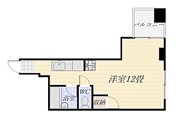 上杉第8マンション中央 ワンルームの間取図画像