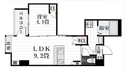 LA-CHIC鹿児島中央 1LDKの間取図画像
