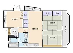 サンパール紫原 3LDKの間取図画像