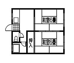 橋口アパート 2Kの間取図画像