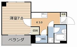 JUNハイツ 1Kの間取図画像