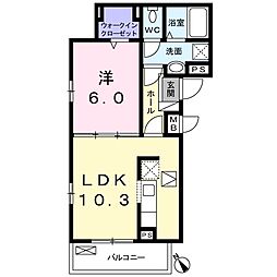 レイモンド・ジャルダン 1LDKの間取図画像