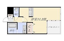 アークネスト高見馬場 ワンルームの間取図画像