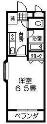 ブルースター上本町 1Kの間取図画像