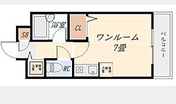 ロマネスクステーションプラザ西鹿児島 ワンルームの間取図画像