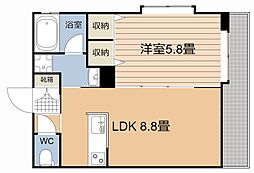 ドリーム鴨池 1LDKの間取図画像