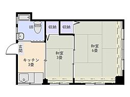 甲東ビル 2Kの間取図画像