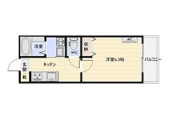 輝BASE 1Kの間取図画像