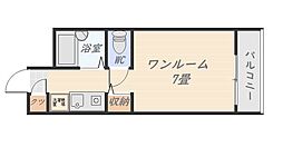 リバティ高麗 ワンルームの間取図画像