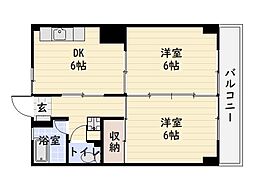 第二藤崎ビル 2DKの間取図画像