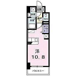 ルーカス 武之橋 ワンルームの間取図画像