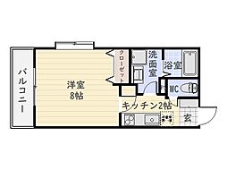 cosmogardenmizuho 1Kの間取図画像