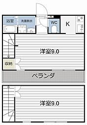 ヴィクトワール参番館 2Kの間取図画像