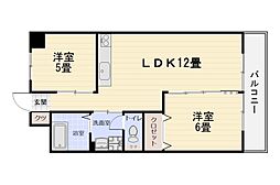 アメニティきしゃば 2LDKの間取図画像