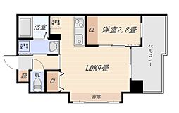ガーデンクロス上之園 1LDKの間取図画像